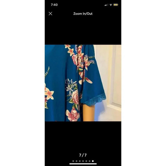 Floral Print Casual Stretchy Gown Mid Length Dress Women Plus Size 3X - Picture 7 of 7